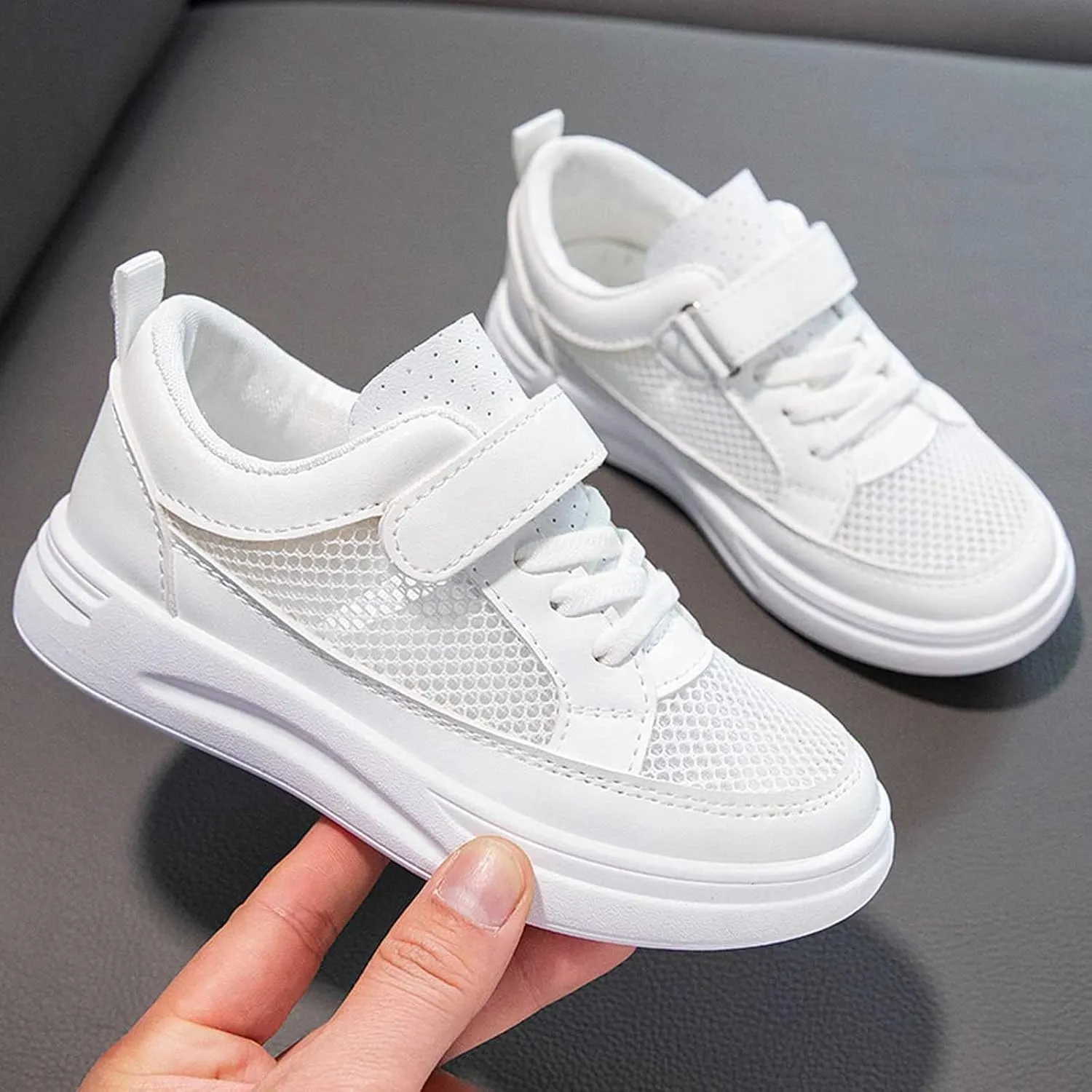 5‐12years Baby Baby First Walking Sneakers Girls Boys Lightweight Breathable Mesh First Shoes with Lace