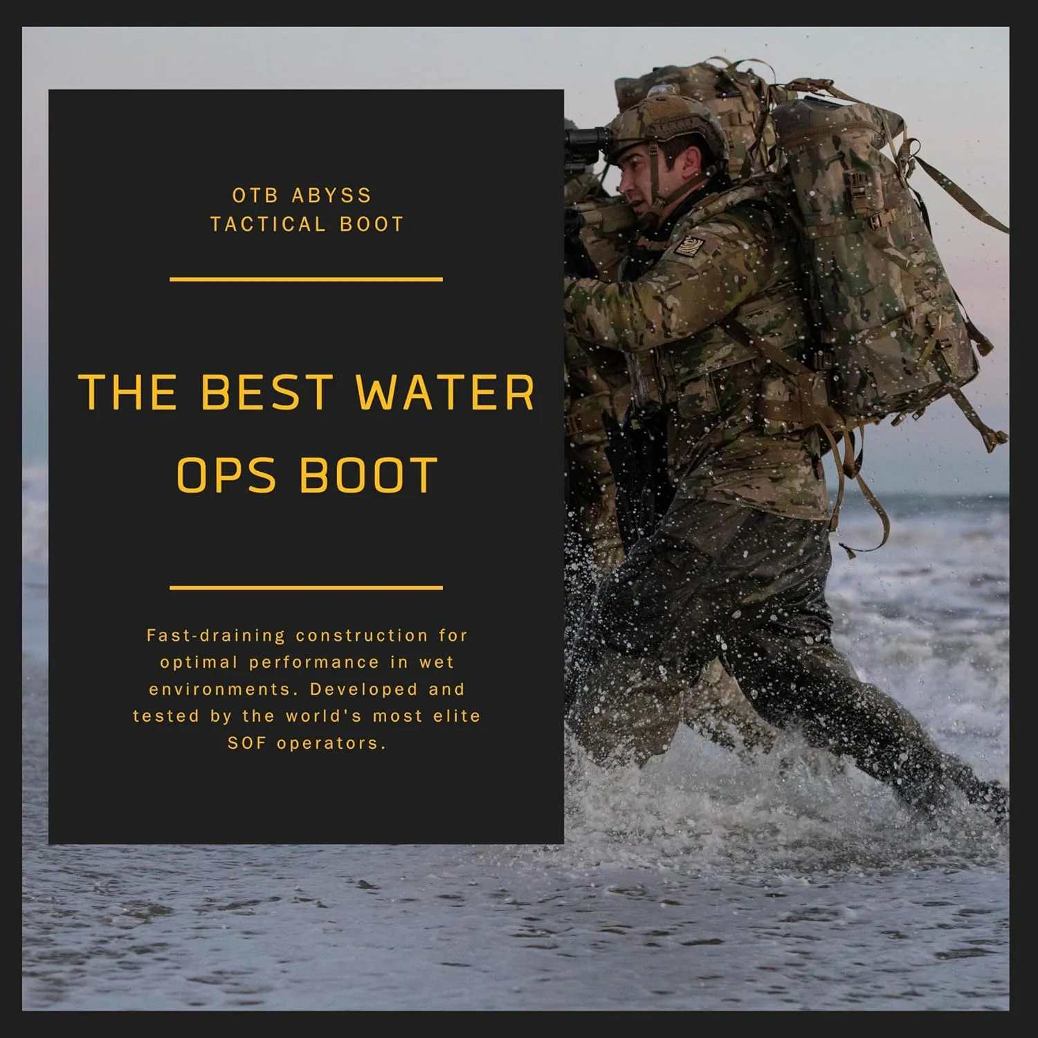 Abyss Tactical Boots  Mens Lightweight, Water-Friendly Combat Boots with Drainage & Grip for All Terrains