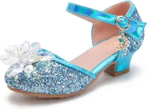 Baotou Shoes Glass Flower Sequins Children's Performance High Heels Little Girl Sandals Kid White Sandals for Girls