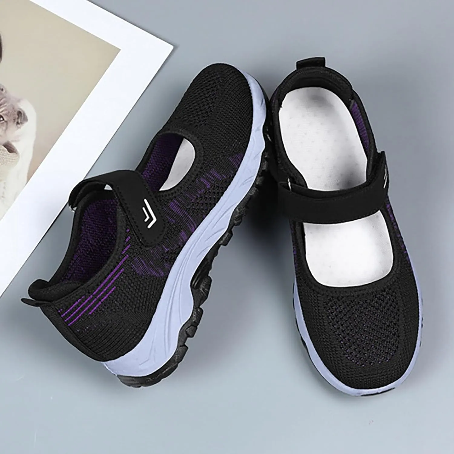 Barefoot Shoes Women Fashion Sneakers for Women 2024 Black Loafers Women Closed Head Cute Cozy Christmas Running Shoes Women Wide Toe Box Trendy Casual