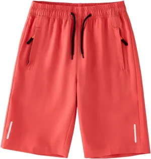 Boys Quick Dry Running Shorts Athletic Gym Lightweight Outdoor Hiking Sport Short Casual Elastic Waist Pull On Jogger