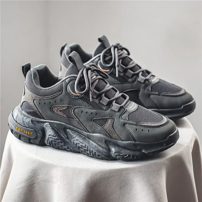 Breathable Mesh Lace Up Sneakers for Men Casual Athletic Shoes for Outdoor Skateboarding Comfortable