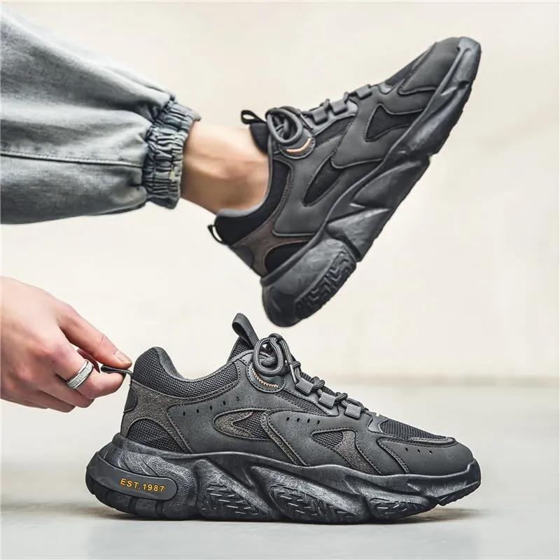 Breathable Mesh Lace Up Sneakers for Men Casual Athletic Shoes for Outdoor Skateboarding Comfortable