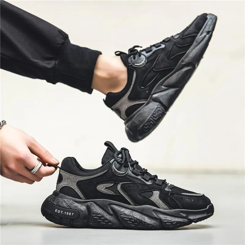 Breathable Mesh Lace Up Sneakers for Men Casual Athletic Shoes for Outdoor Skateboarding Comfortable