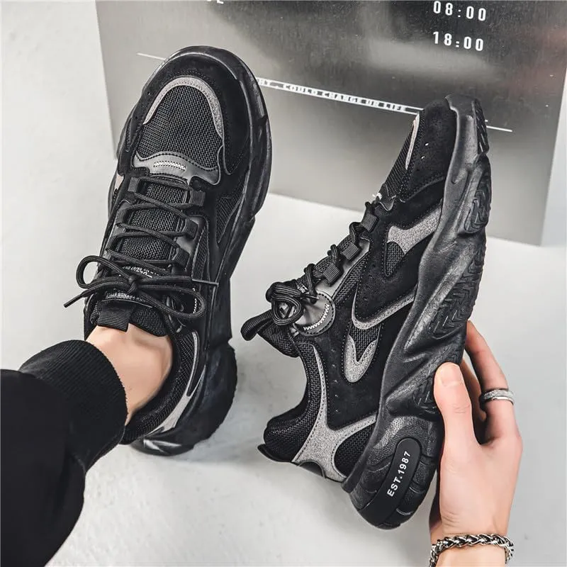 Breathable Mesh Lace Up Sneakers for Men Casual Athletic Shoes for Outdoor Skateboarding Comfortable