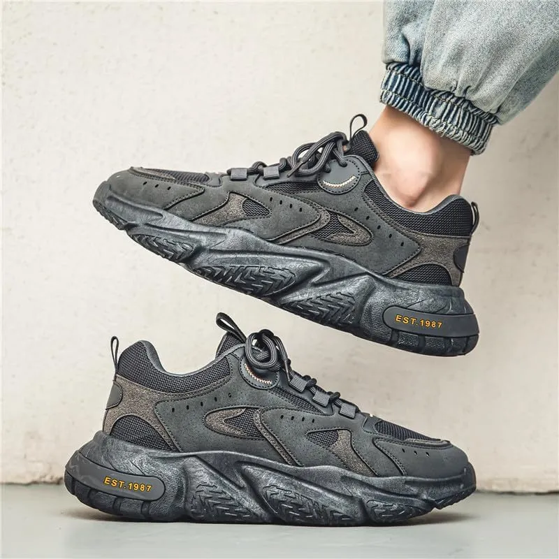 Breathable Mesh Lace Up Sneakers for Men Casual Athletic Shoes for Outdoor Skateboarding Comfortable