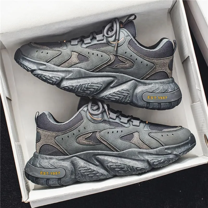 Breathable Mesh Lace Up Sneakers for Men Casual Athletic Shoes for Outdoor Skateboarding Comfortable
