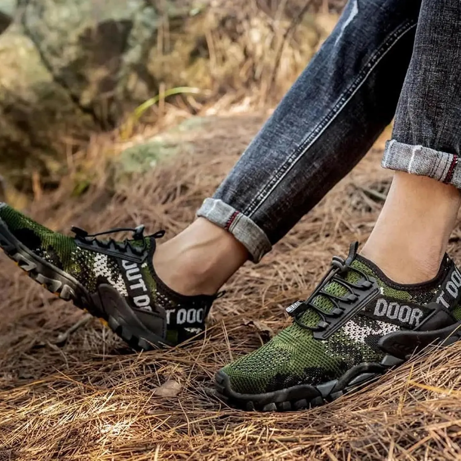 Buhelyc Water Shoes Mesh Hiking Outdoor Shoes Soft Bottom Elastic Breathable Comfortable Lightweight for Walking Hiking Diving