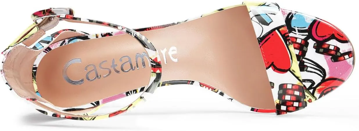 Castamere Womens High Heels Sandals Buckle Ankle Strap Open Toe Basic 10CM Stilettos Sandal