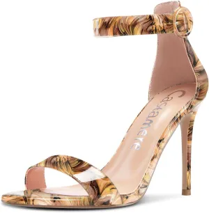 Castamere Womens High Heels Sandals Buckle Ankle Strap Open Toe Basic 10CM Stilettos Sandal