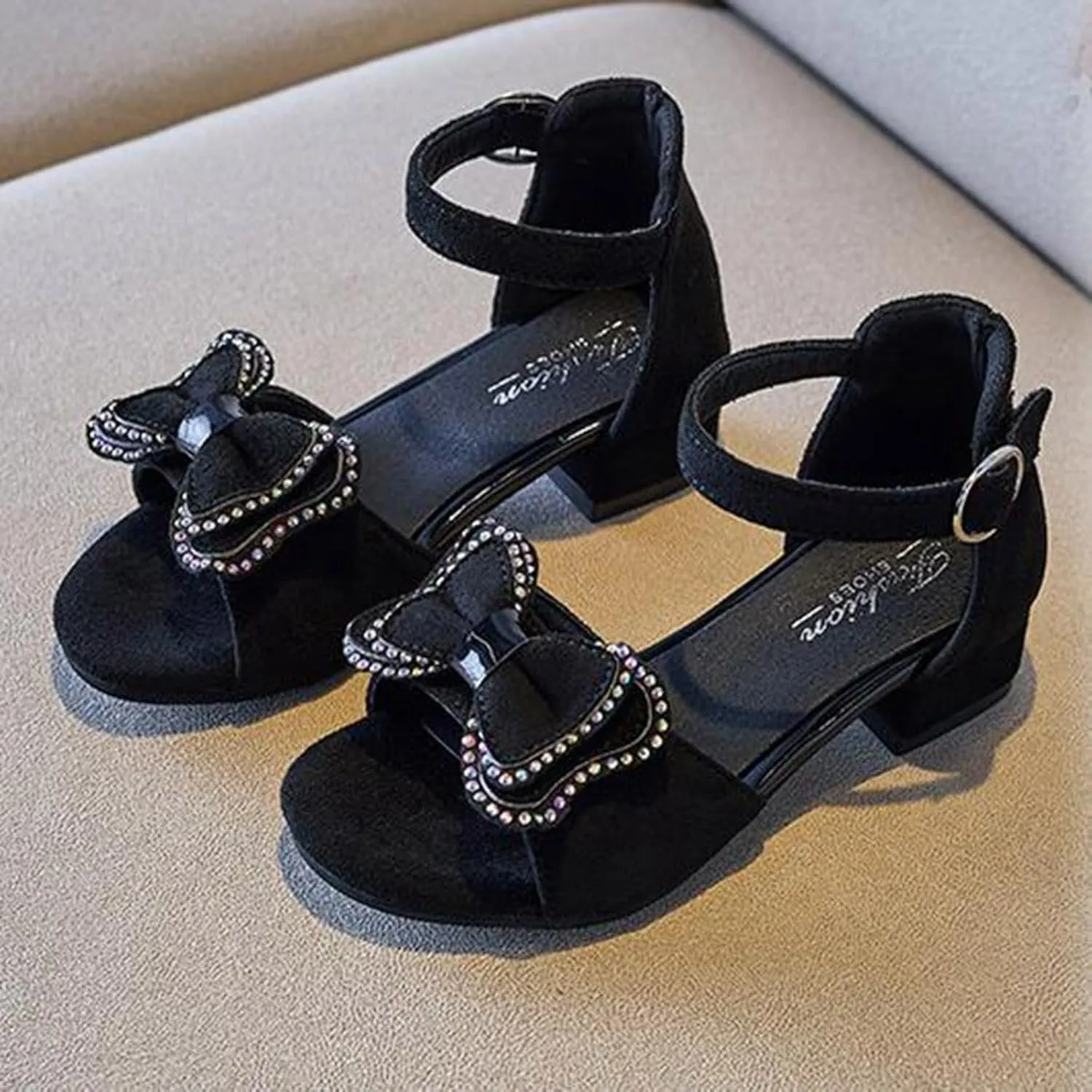 Children's Sandals Girls Shoes High Heels Korean Beach Shoes Medium and Large Children's Performance Girls Sandal