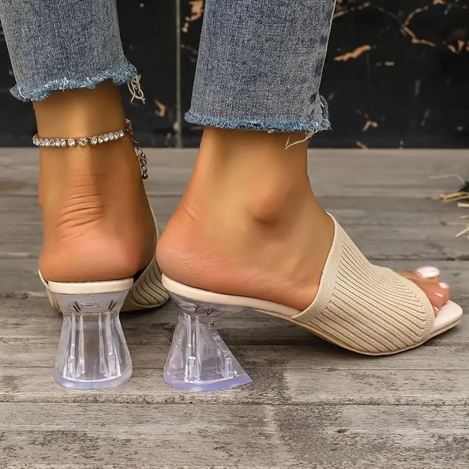 Chunky Block Low Heels Open Toe Heeled Sandals Girls Women Sandals Platform Sandal