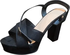 Chunky Block Open Toe High Heels Sandals Dressy Sandal