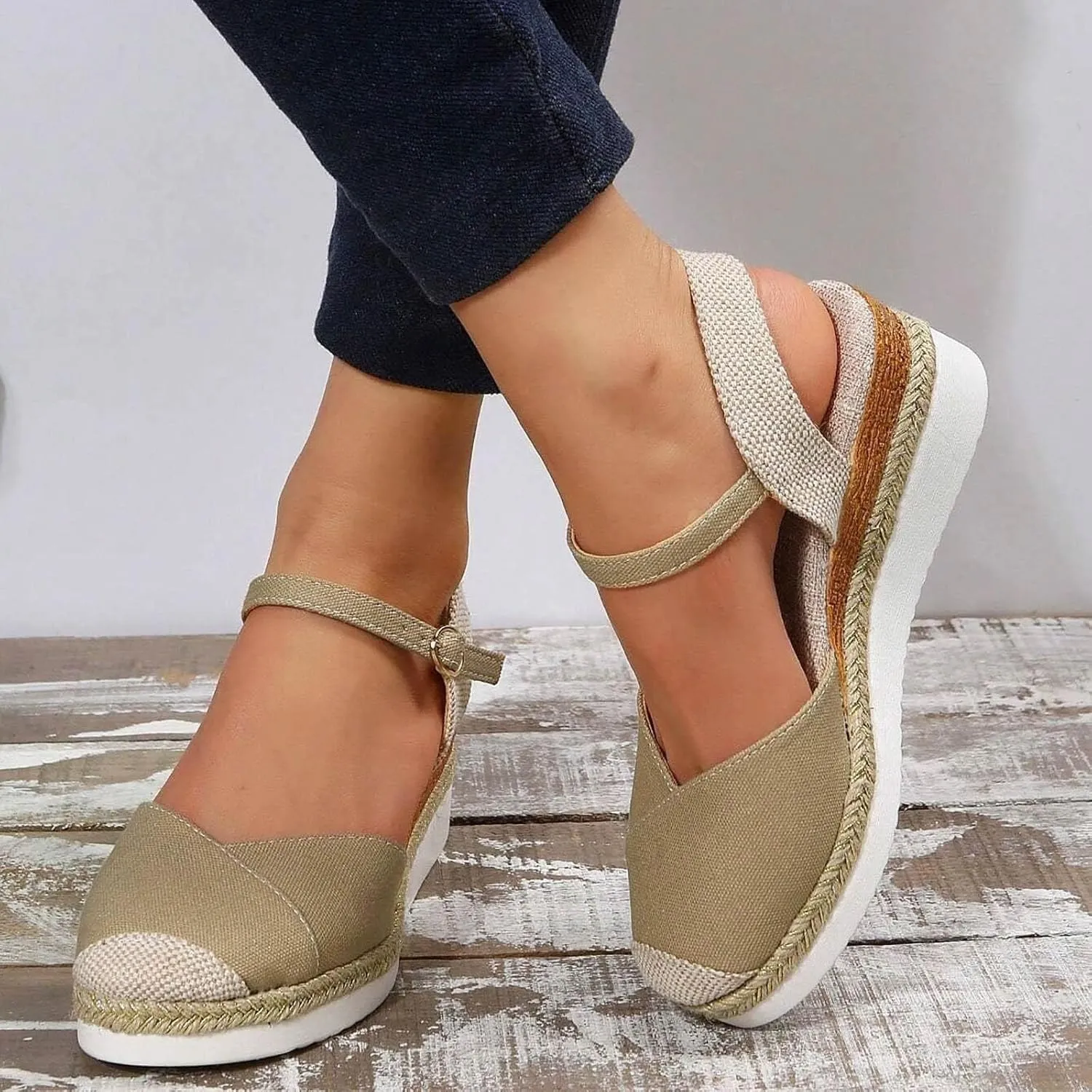 Closed Toe Sandals Women with Ankle Strap Platform Casual Shoes Dressy Slide Slippers Beach Outdoor Walking Sandals