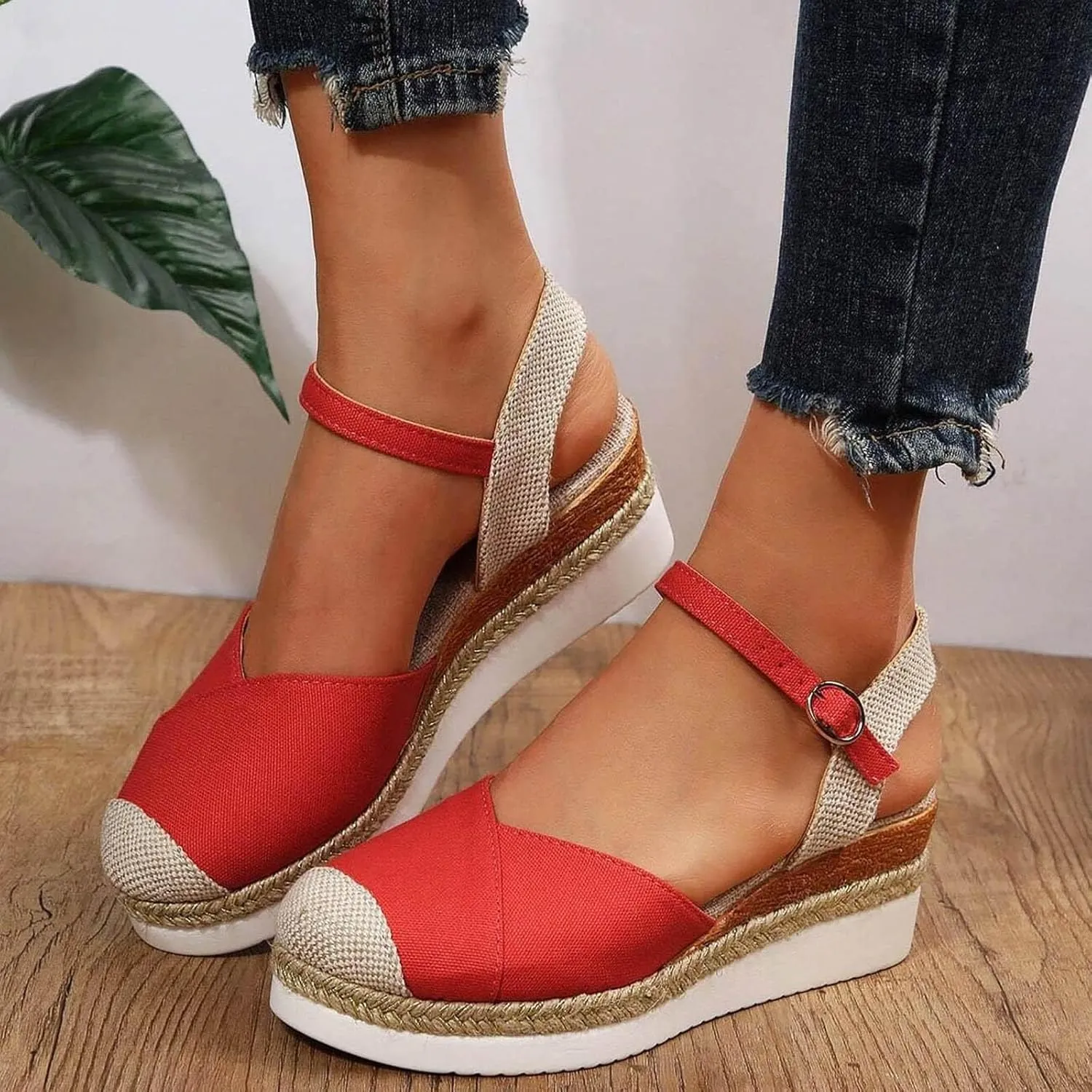 Closed Toe Sandals Women with Ankle Strap Platform Casual Shoes Dressy Slide Slippers Beach Outdoor Walking Sandals