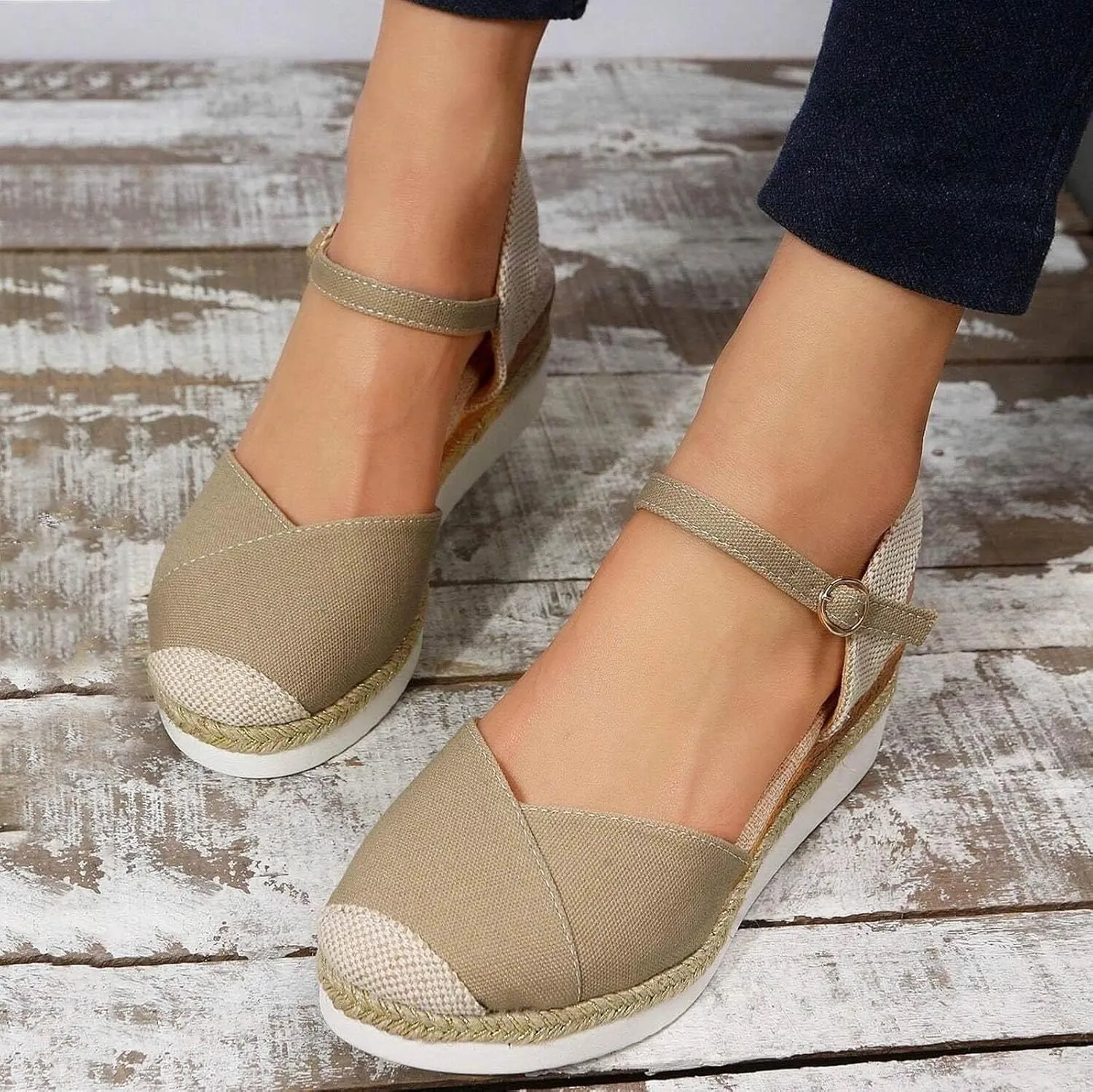 Closed Toe Sandals Women with Ankle Strap Platform Casual Shoes Dressy Slide Slippers Beach Outdoor Walking Sandals