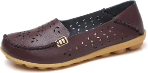 Comfort Loafers for Women Shoes Comfortable Casual Walking Boat Shoes Round Toe Non Slip Sandals Comfort Soft Sole Office Flat Loafer Cute Leather Walking Shoe