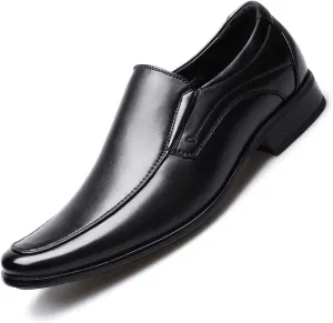 Dress Oxfords Shoes for Men Comfortable Business Slip On Work Shoes Solid Color Leather Shoes Casual Shoes