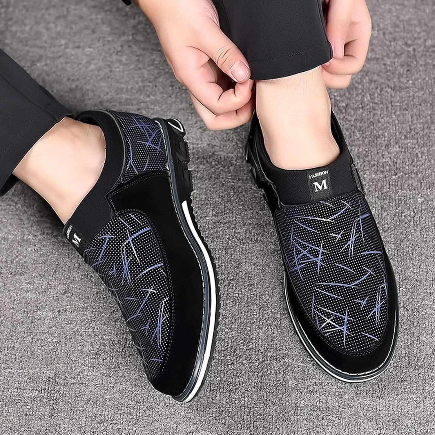 Dress Shoes Wide Feet Men Fashion Style Men's Breathable Comfortable Business Slip On Work Leisure Hit Color Leather Shoes Men's Business Casual Shoes 10.5
