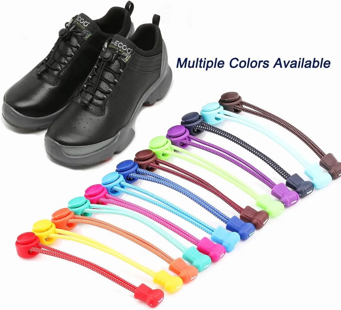 Elastic No Tie Shoelaces, Tieless Shoe Laces for Kids Adults with Strong Lock