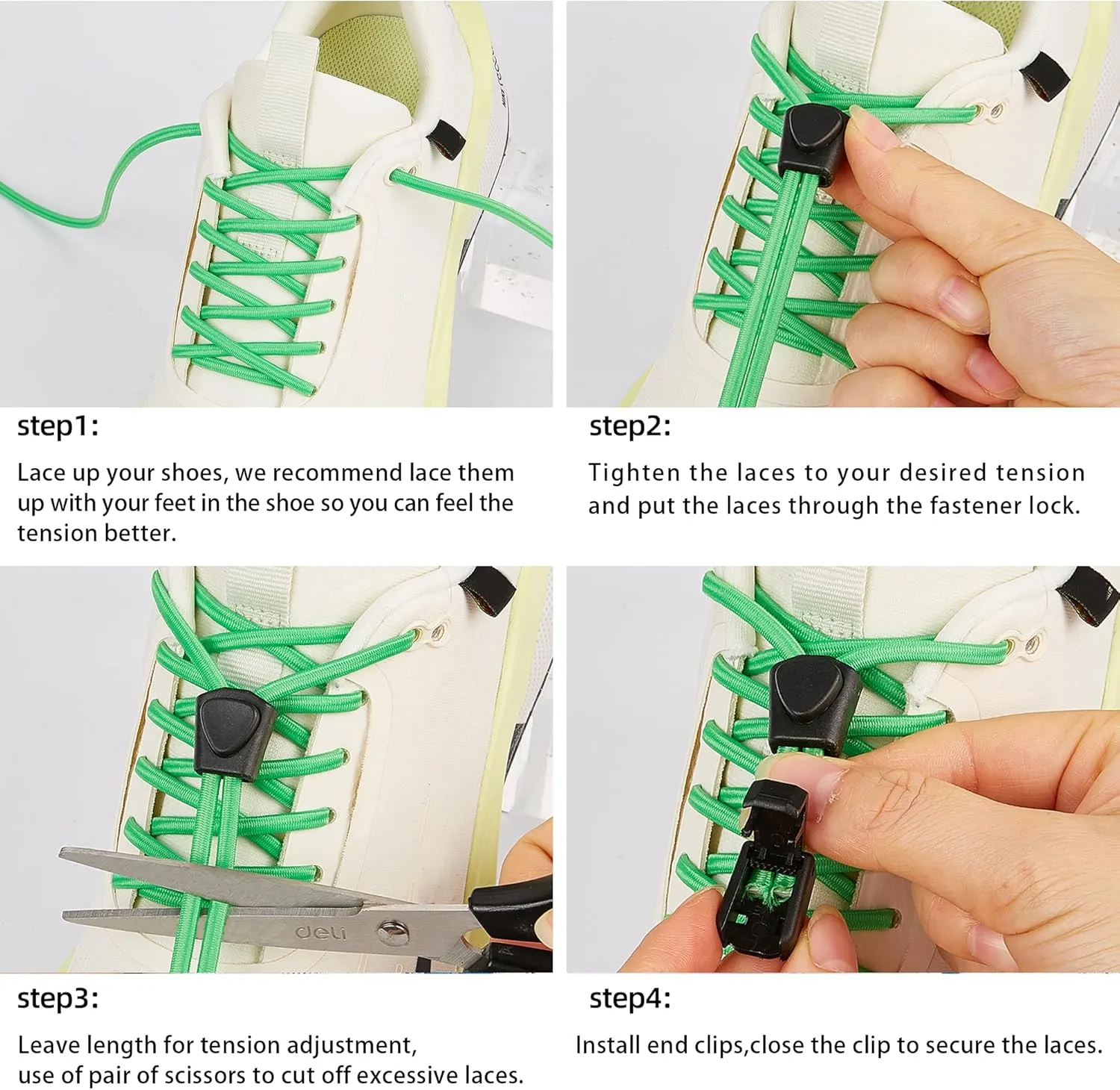 Elastic Shoe Laces,for Kids and Adults, Elastic No Tie Shoelaces,One Size Fits All
