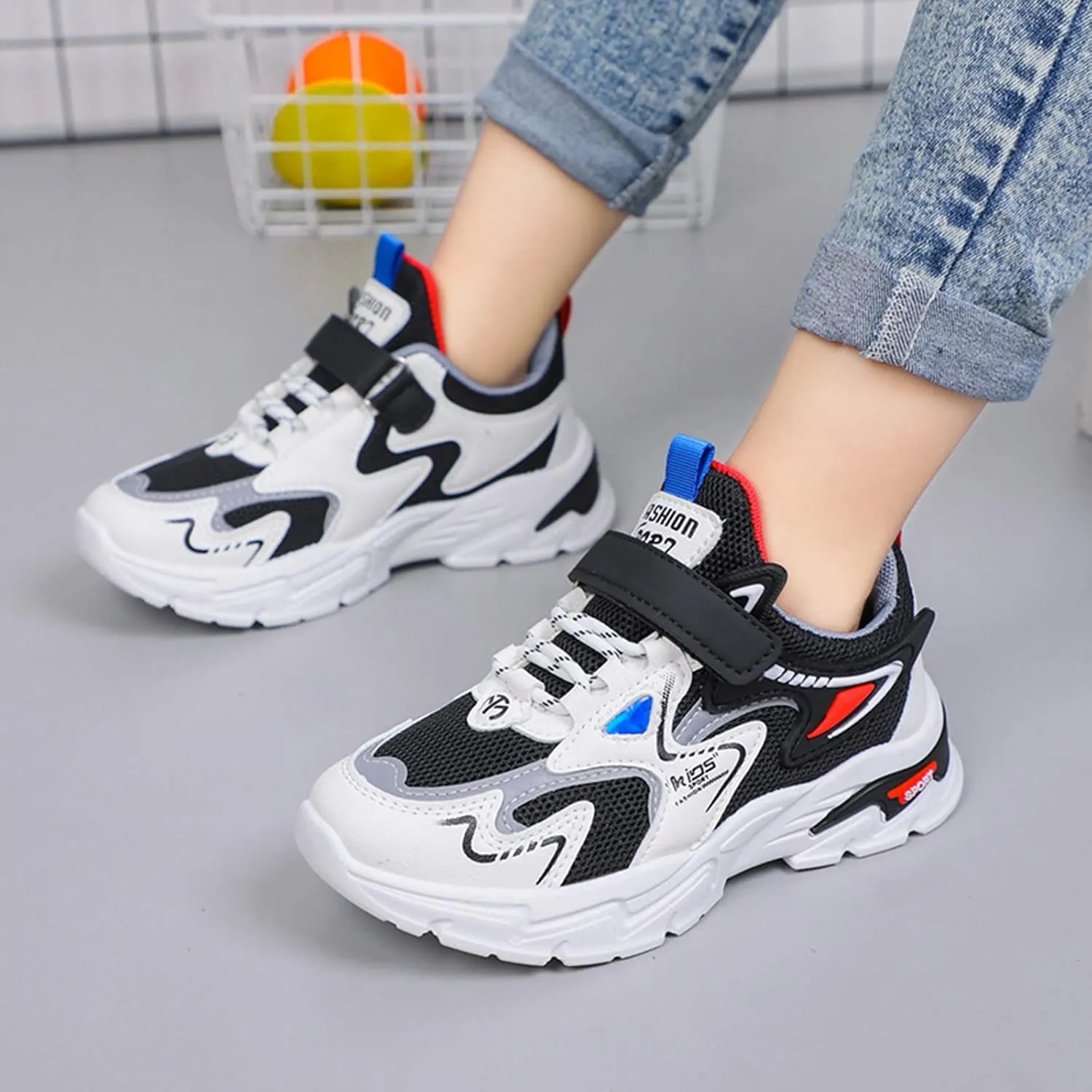 Fashion All Seasons Children Sports for Boys and Girls Flat Bottoms Non Slip Lightweight Mesh Breathable 4y Shoes