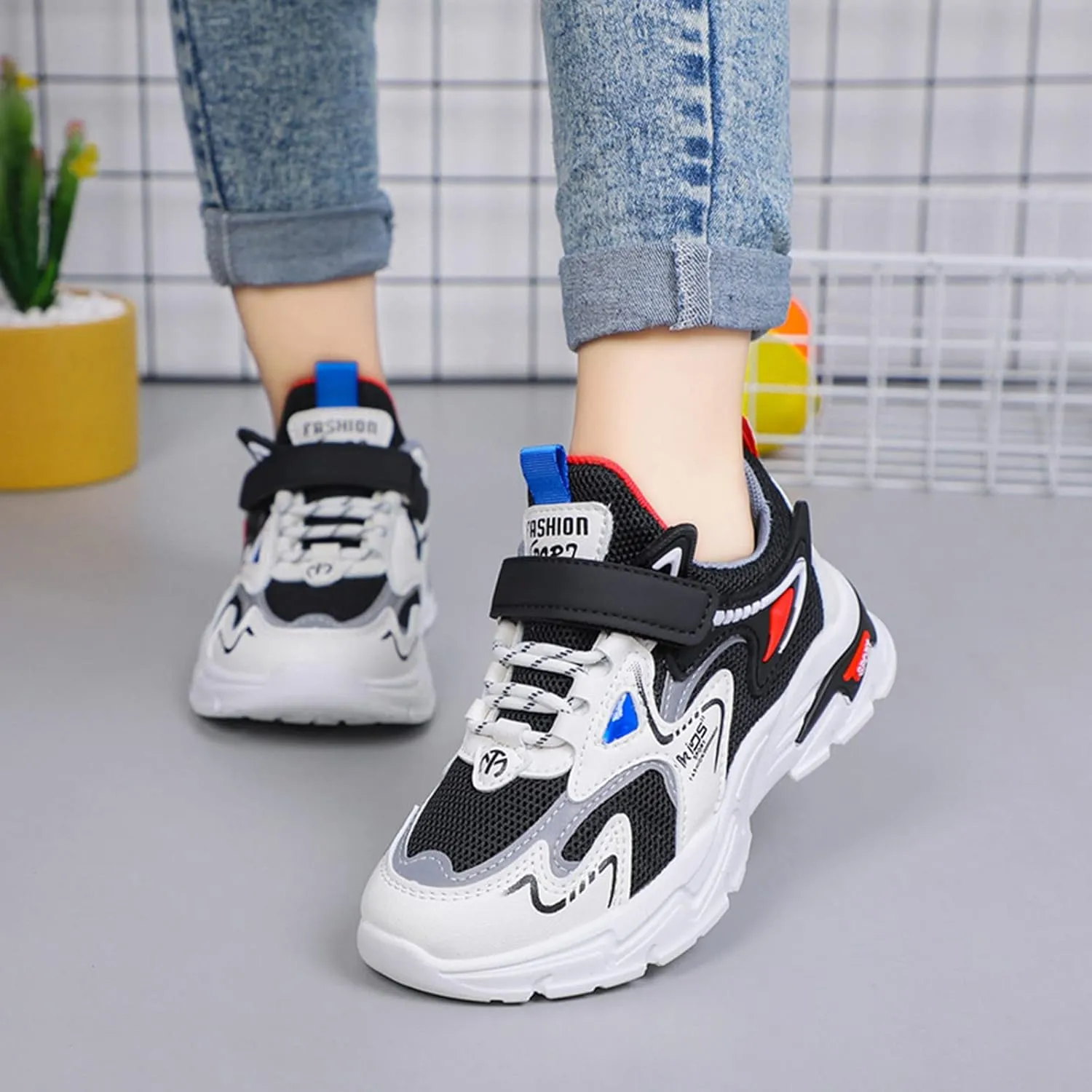 Fashion All Seasons Children Sports for Boys and Girls Flat Bottoms Non Slip Lightweight Mesh Breathable 4y Shoes