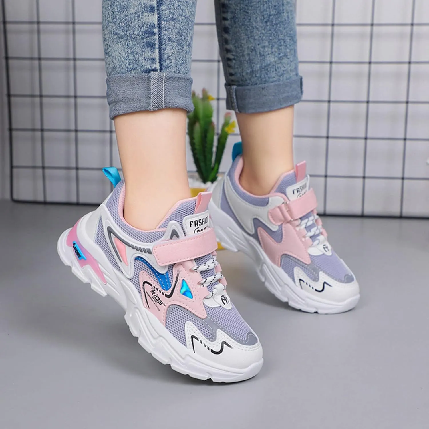 Fashion All Seasons Children Sports for Boys and Girls Flat Bottoms Non Slip Lightweight Mesh Breathable 4y Shoes