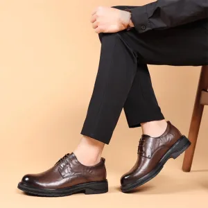Fashionable Luxury Platform Elevator Oxford Men's Casual Dress Leather Shoes Classic Office Comfortable Formal Shoes