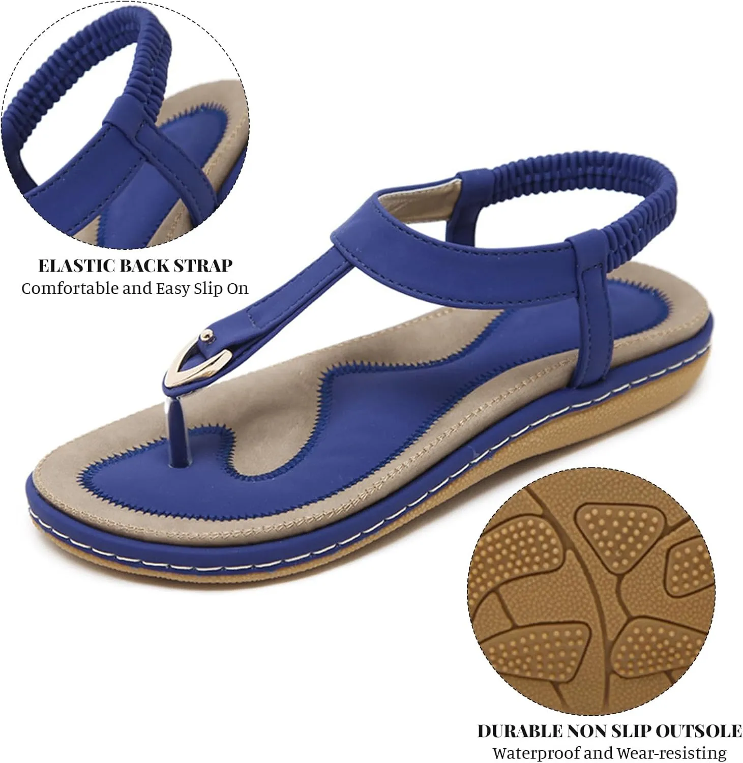 Flip Flops for Women Comfortable Open Toe Soft Cushion Flat Sandals Summer Dressy Clip Toe Leather Upholstery T-Strap Flip Flop Thong Sandals