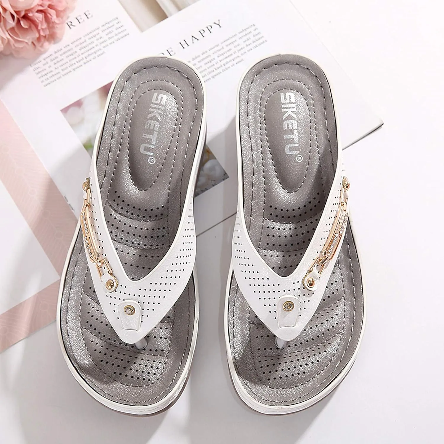 Flip Flops Women Comfort Beach Thong Sandals Indoor Outdoor Sandals for Women Comfort Walking Summer Beach Thong Sandals