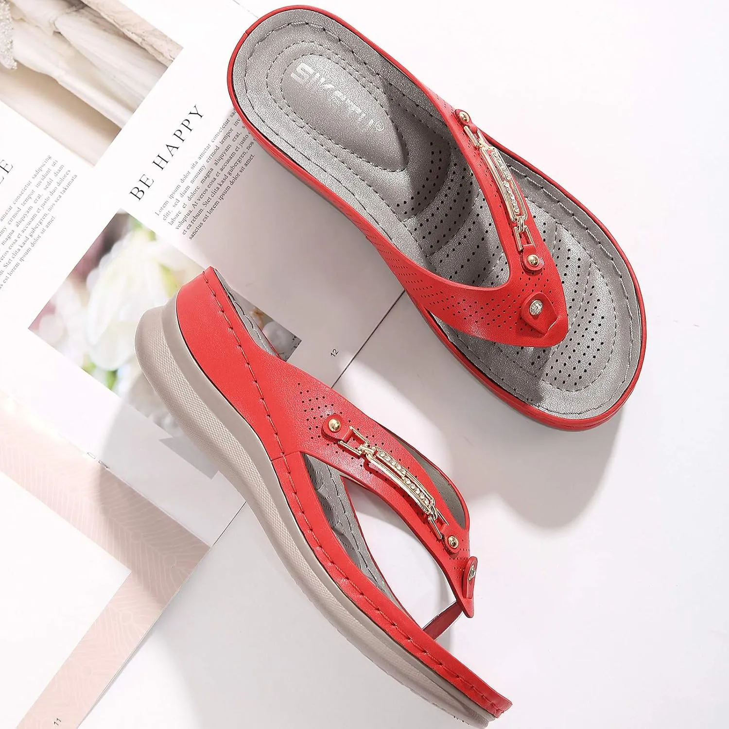 Flip Flops Women Comfort Beach Thong Sandals Indoor Outdoor Sandals for Women Comfort Walking Summer Beach Thong Sandals