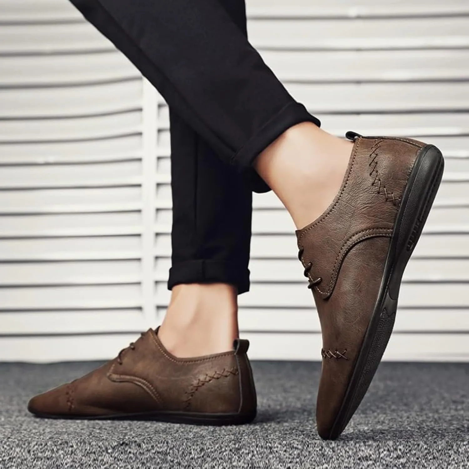 Formal Shoes Men Classic Patent Leather Shoes for Men Business Casual Formal Shoes Office Work Low Top Dress Shoes Office Work Low Top Dress Shoes