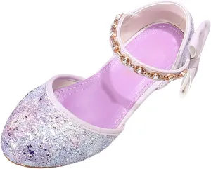 Girls Sandals High Heels Rhinestone Bow Model Show Crystal Shoes Girls White Sandals Little Girl Sandles