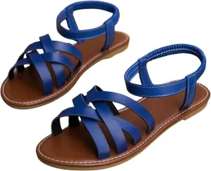 Gladiator Sandals for Women Summer Comfortable Non-Slip Slides Sandals with Adjustable Back Ankle Strap Casual Walking Shoes for Summer Beach Oceanside Holiday Outdoor