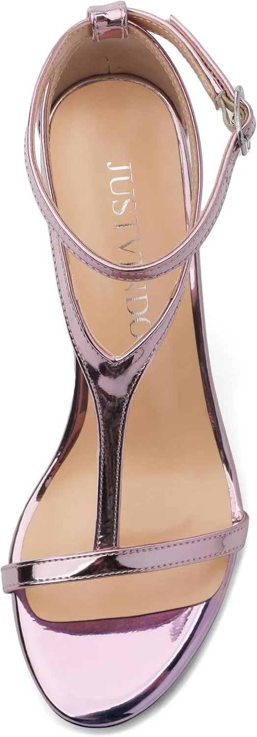 Gold Stiletto Slim High Heels For Women Slingback Strappy Buckle Patent Open Peep Toe Heeled Sandals for Women Sexy Evening Fashion Dress Shoes
