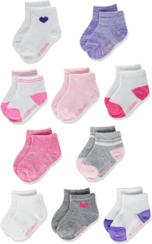 Hanes Baby and Toddler, Non-Slip Grip Ankle Socks, Boys' and Girls', Multipacks
