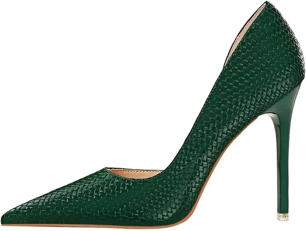 JOEupin Womens Elegant Pointy Toe High Heels Pumps D'Orsay Slip On Stilettos Heeled Party Dress Shoes