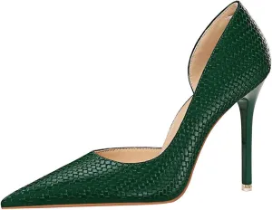 JOEupin Womens Elegant Pointy Toe High Heels Pumps D'Orsay Slip On Stilettos Heeled Party Dress Shoes