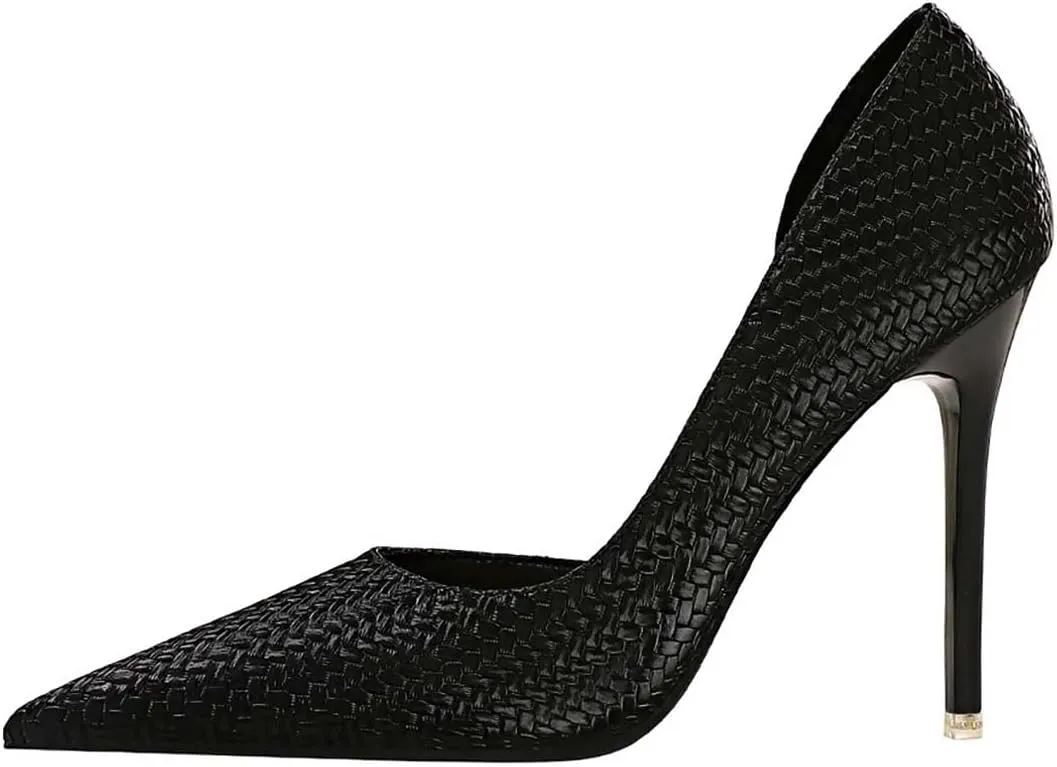 JOEupin Womens Elegant Pointy Toe High Heels Pumps D'Orsay Slip On Stilettos Heeled Party Dress Shoes