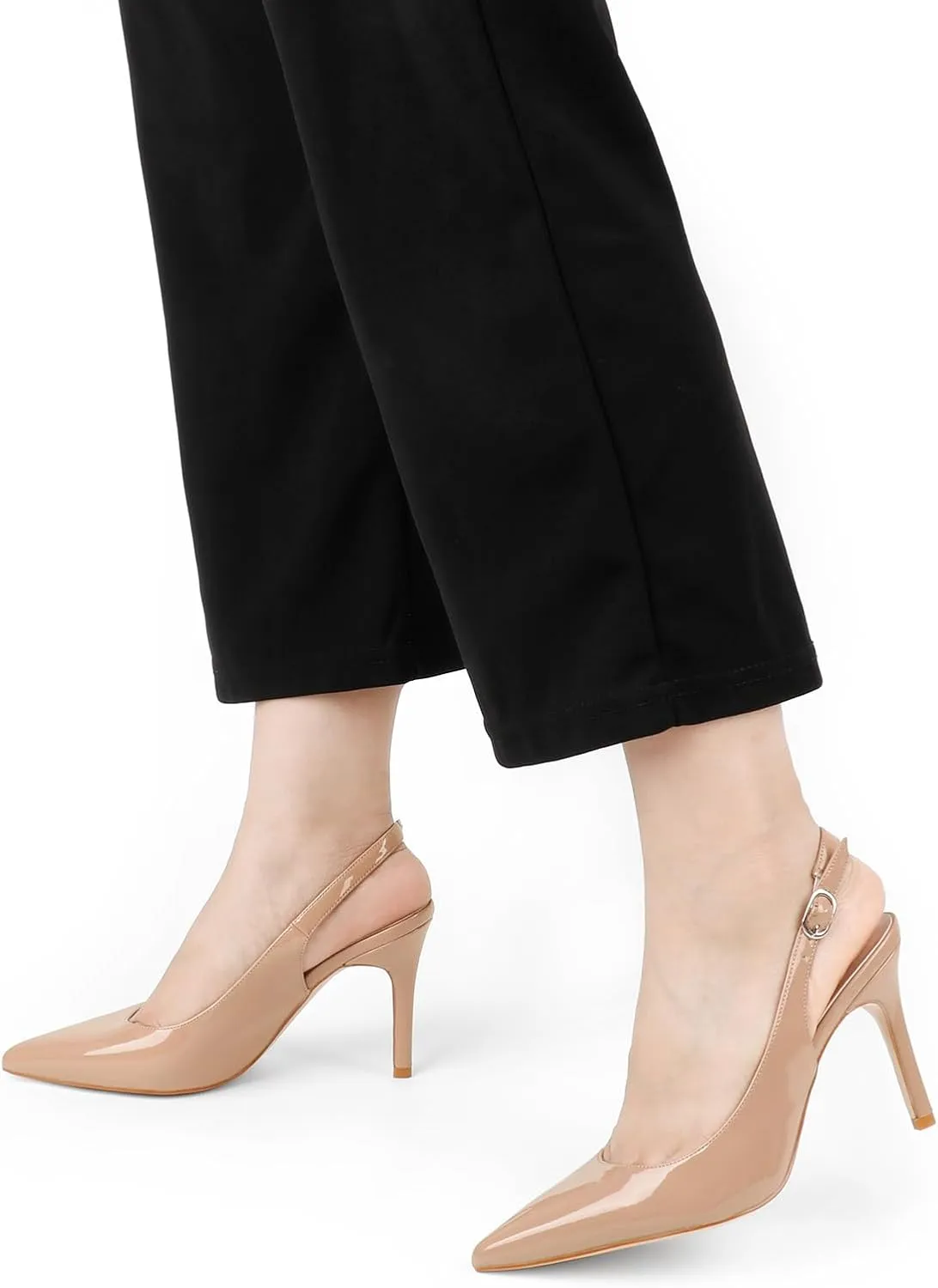 JOY IN LOVE Womens Slingback High Heels Stiletto Pointed Closed Toe Pumps