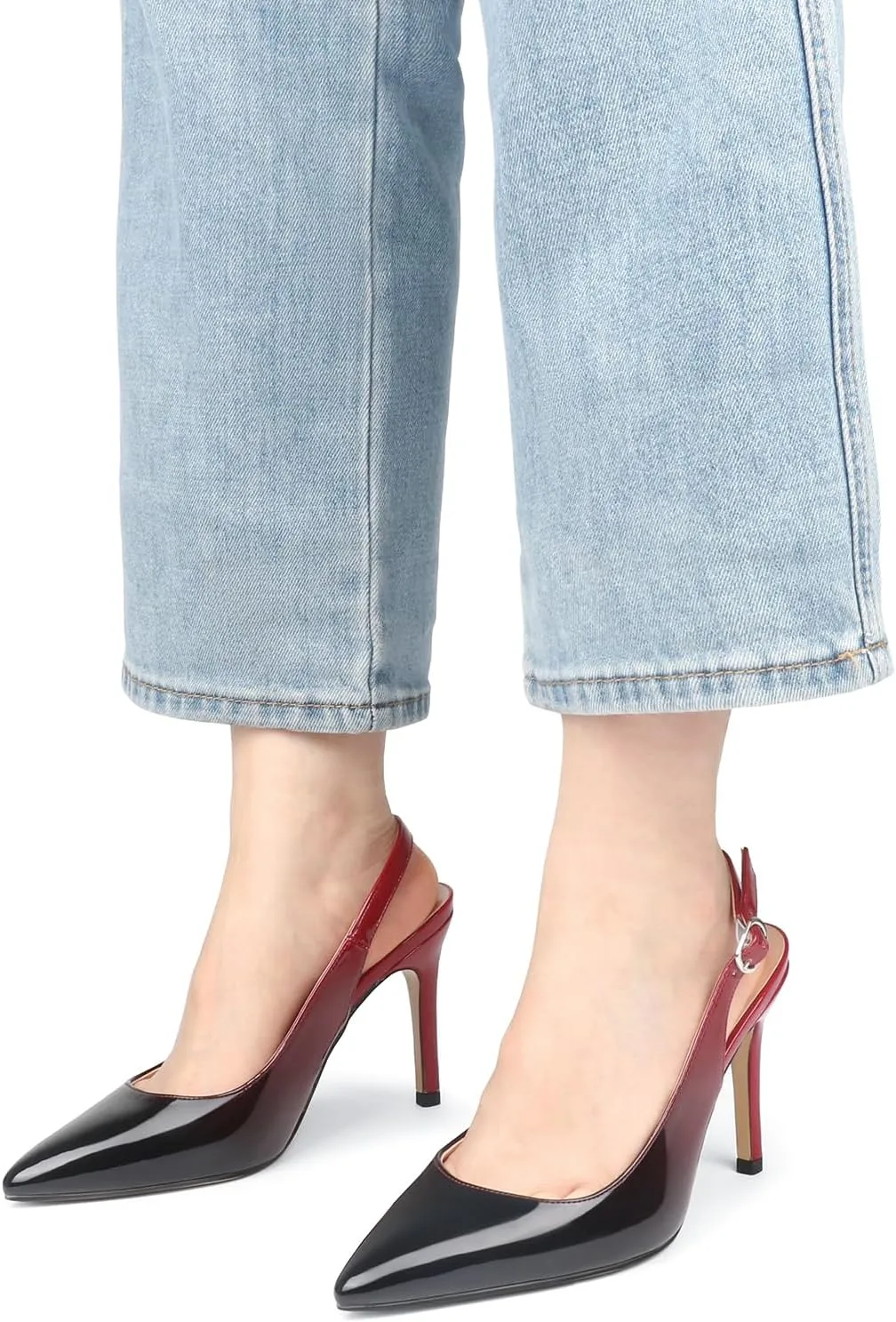 JOY IN LOVE Womens Slingback High Heels Stiletto Pointed Closed Toe Pumps