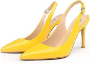 JOY IN LOVE Womens Slingback High Heels Stiletto Pointed Closed Toe Pumps