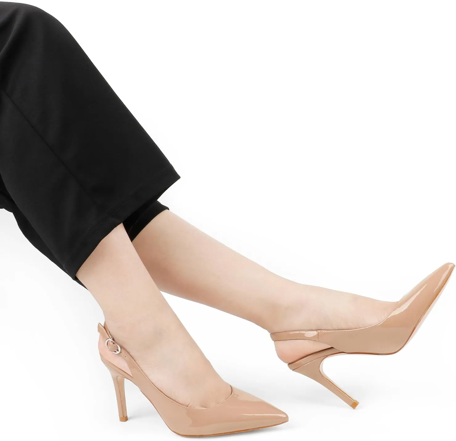 JOY IN LOVE Womens Slingback High Heels Stiletto Pointed Closed Toe Pumps