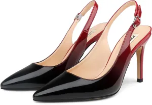 JOY IN LOVE Womens Slingback High Heels Stiletto Pointed Closed Toe Pumps