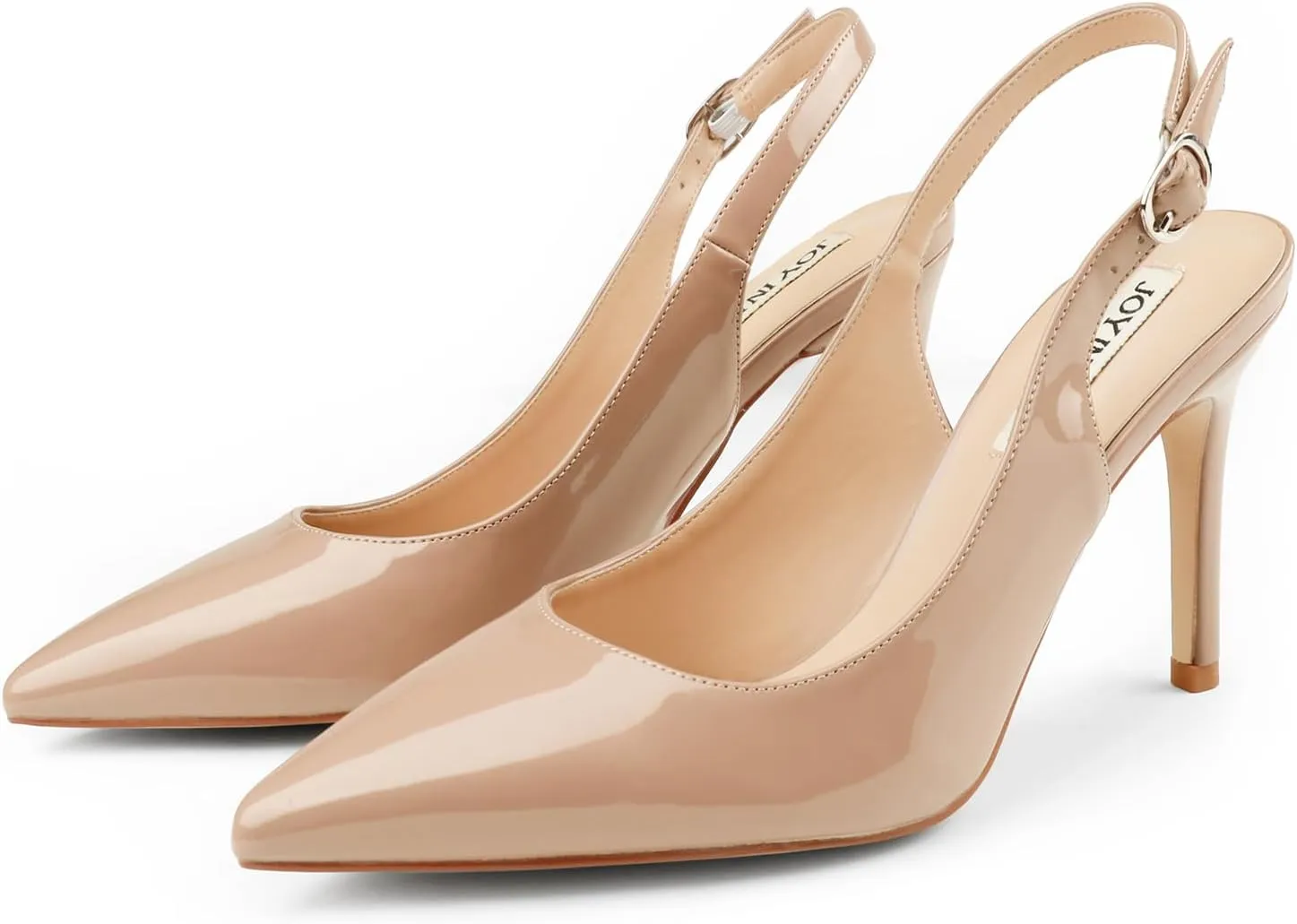 JOY IN LOVE Womens Slingback High Heels Stiletto Pointed Closed Toe Pumps