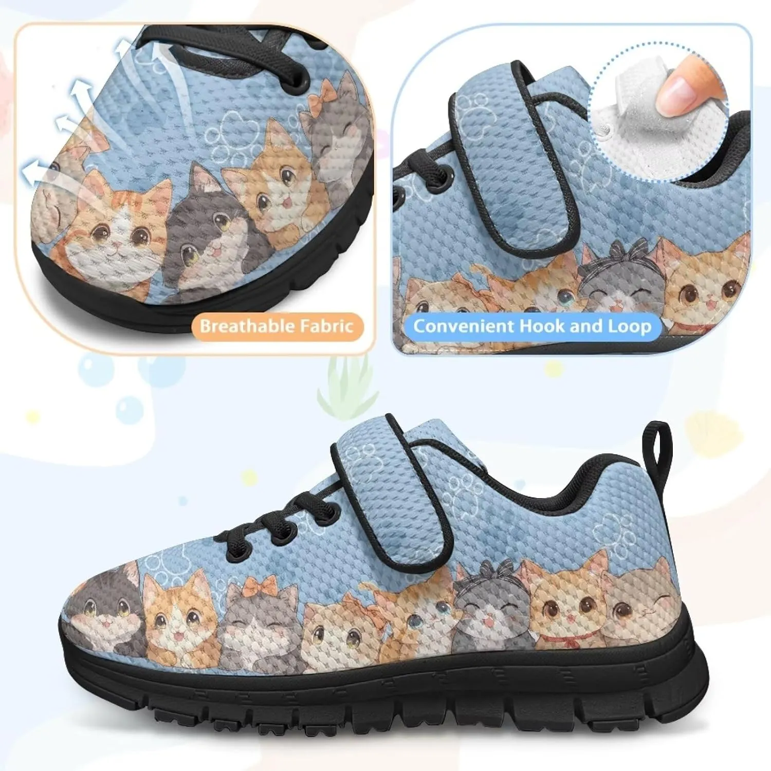 Kids Athletic Shoes Girls Boys Slip on Running Shoes Mesh Gym Footwear