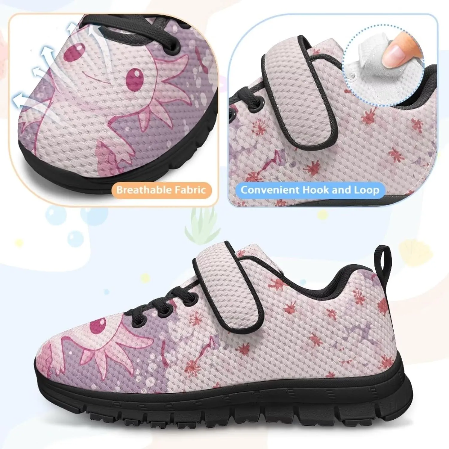 Kids Athletic Shoes Girls Boys Slip on Running Shoes Mesh Gym Footwear