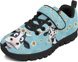 Kids Athletic Shoes Girls Boys Slip on Running Shoes Mesh Gym Footwear