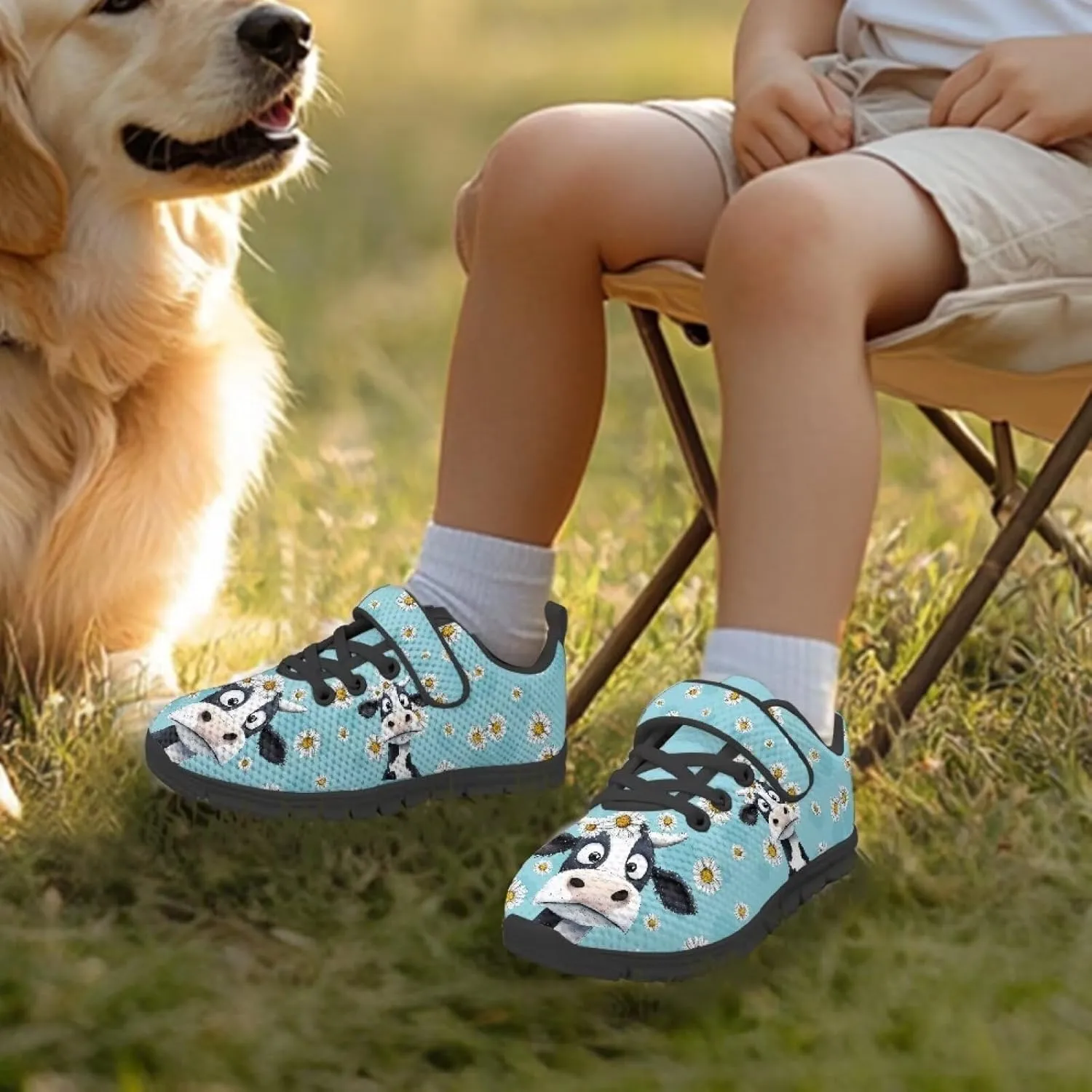 Kids Athletic Shoes Girls Boys Slip on Running Shoes Mesh Gym Footwear